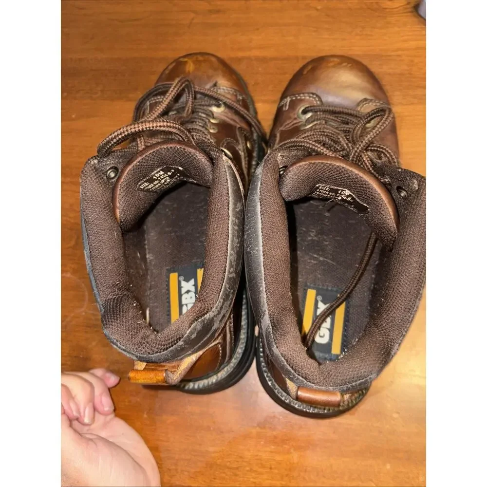 GBX Men's Brown Leather Low Boots Shoes Lace-Up Size 10 M